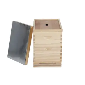 Ruche en bois pour abeilles, 10 cadres, <span class=keywords><strong>maison</strong></span> en bois de pin, miel autrichien, avec <span class=keywords><strong>toit</strong></span> en métal - Product Image 1