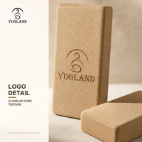 Bloc de yoga en liège personnalisé avec logo, écologique, haute densité, accessoire d'exercice, pour cadeau d'entreprise, vente en gros