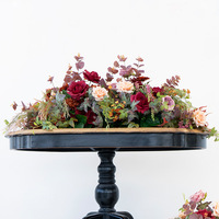 Centre de table en fleurs artificielles foncées de style européen pour table basse, restaurant, boutique et décoration de vitrine