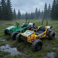 Nouveau Design en Promotion : Karts à Pédales 212cc 4 Temps avec Sièges Réglables, Marche Arrière, Phares Avant, Vitesse Maximale 85km/h, Voiture de Drift à Essence