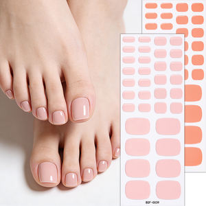 Bandes de gel pour ongles de couleur unie, adhésif complet, imperméable, gel pour ongles de pied semi-durci coréen, enveloppes d'art pour ongles, <span class=keywords><strong>lampe</strong></span> UV nécessaire, autocollants pour ongles - Product Image 2