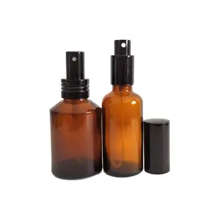 Grosir Kustom 30Ml 50 Ml 100Ml Hitam Kosong Sampel Mewah Isi Ulang Putaran Parfum Semprot Kaca Botol Parfum Kemasan 50 Ml