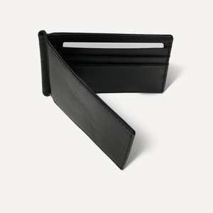 กระเป๋าสตางค์หนังแบบพับสองตอนสำหรับผู้ชาย พร้อมที่หนีบเงิน ขายส่ง - Product Image 4