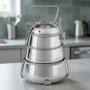 Stainless Steel Conical Tiffin <b>Lunch</b> <b>Box</b> 1-3L Eco-Friendly Freshness Preservation - Product Image 4