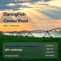 Système d'irrigation central pivotant mobile Daringfish de 10 hectares avec moteur de pompe numérique IoT et boîte de vitesses pour usage agricole