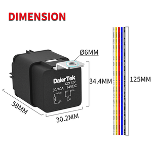 DaierTek 12V 40AMP Nhiệm Vụ Nặng Nề 5 Pin Không Thấm Nước <span class=keywords><strong>SPDT</strong></span> Tự Động Tiếp Sức Với Khai Thác Xe Tiếp Sức Ổ Cắm 14AWG <span class=keywords><strong>Relay</strong></span> Kit Bosch Phong Cách Cho Xe Hơi - Product Image 4