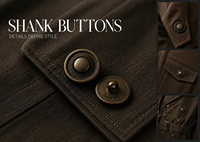 Boutons en métal SANKO à trou latéral pour la couture, finition polie et antique pour manteaux, vestes et vêtements - Direct usine