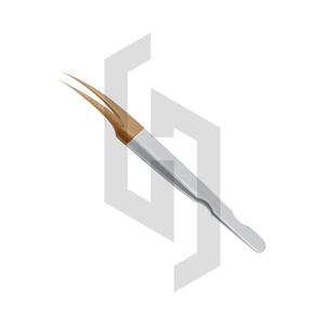 Pincettes professionnelles pour Extension de cils, pinces à épiler courbées, en Fiber, avec pochette, pour nail art - Product Image 2