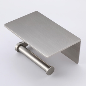 <span class=keywords><strong>Portarotolo</strong></span> Moderno Autoadesivo <span class=keywords><strong>con</strong></span> Mensola per Bagno, Nero/Nichel Spazzolato - Product Image 5