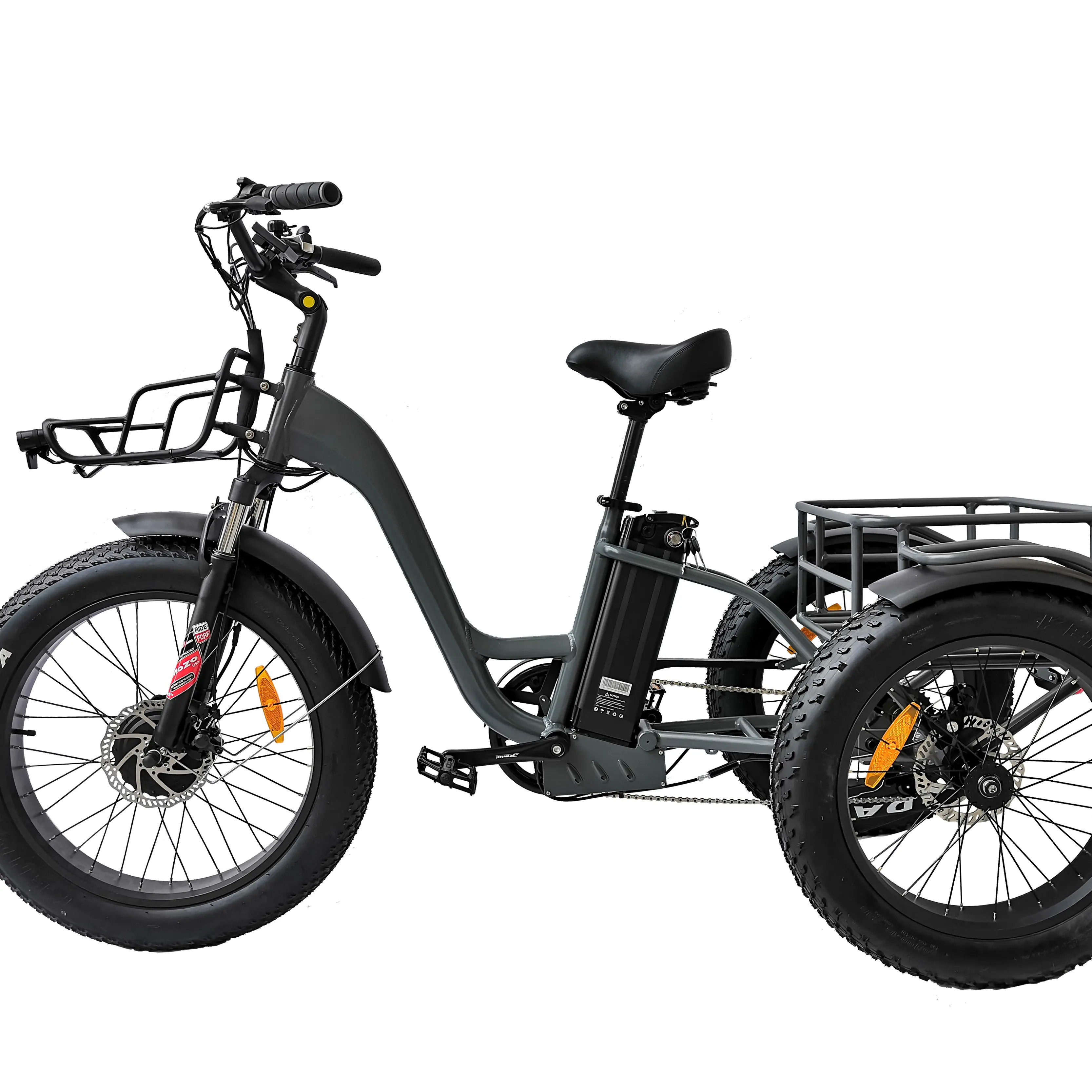 QUEENE/24 אינץ חדש ממונע חשמלי תלת אופן עם EN15194/זול חשמלי trike/ 3 גלגל אופניים חשמליים עם דוושות