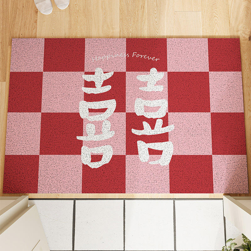 Rectangle à carreaux roses