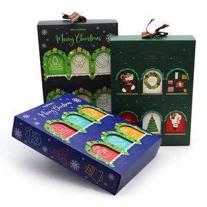 Christmas Paperboard Gift <b>Box</b> Rigid Paper <b>Box</b> Embossed Holiday <b>Candy</b> Chocolate Packaging Custom Print - Product Image 1