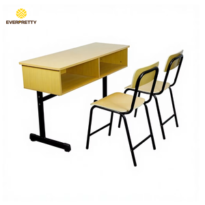 Ensemble de Bureau et Chaise Double pour Étudiant Moderne sur Mesure, Meuble Scolaire en Bois pour Salle de Classe - Product Image 2