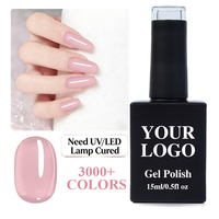 Vernis Gel UV LED en Gros, Plus de 3000 Couleurs, Bouteille Noire 15ml, Logo Personnalisé, Gel Soak Off, Fournitures de Manucure et Nail Art