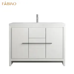 Fabiao Mới Nhất Ngắn Gọn Phong Cách Phòng Tắm Vanity Bắc Mỹ 48 Inch Bồn Rửa Phòng Tắm Tủ Vanity Với Rửa Lưu Vực