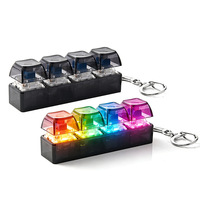 Custom Creative Design Keycaps LED Light Click Fidget Keychain Multiple Color Options Stress Relief Toy