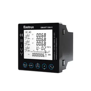 Inteligente X96-5 tres fase montados en Panel Digital medidor de potencia con Modbus y medida de kWh kVarh... kW kVar... kVA. P PF Hz dmd V un THD