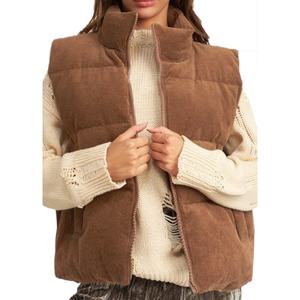 Chaleco de Algodón de Venta Directa de Fábrica, Chaleco Holgado de Moda con Cuello Alto para Mujer, Abrigo de Invierno para Mujer - Product Image 6