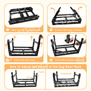 CanboPet mangkuk anjing Stainless Steel, Tempat makan anjing 2-In-1 <span class=keywords><strong>3</strong></span> tinggi dapat disesuaikan - Product Image 4
