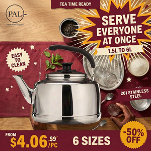 Large Stainless Steel Tea <strong>Kettle</strong> 1.5L 2L 3L 4L 5L 6L Cool Grip Handle MAX Water Line Gas Stove Home Kitchen Family Party Use - Product Image 5