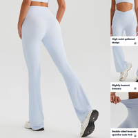 XW-YW566 + KW437 Ensemble Sport Femme survêtement de course ensemble d'entraînement Legging évasé Logo personnalisé soutiens-gorge de sport deux pièces ensemble de gymnastique pour femmes