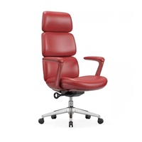 Chaise de bureau de style américain en cuir avec base à cinq étoiles et accoudoir pivotant - Chaise de bureau ergonomique inclinable pour un confort prolongé