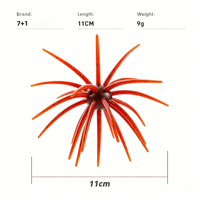 Nouvelle Leurre Souple Bicolore en TPE type Urène de Mer 11cm 9g, Appât à Tentacules Pailletés pour Pêche au Ned Rig, au Black Bass, au Snakehead et en Eau Douce