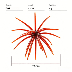 Nouvelle Leurre Souple Bicolore en TPE type Urène de Mer 11cm 9g, Appât à Tentacules Pailletés pour <span class=keywords><strong>Pêche</strong></span> <span class=keywords><strong>au</strong></span> Ned Rig, <span class=keywords><strong>au</strong></span> Black Bass, <span class=keywords><strong>au</strong></span> Snakehead et en Eau Douce - Product Image 2