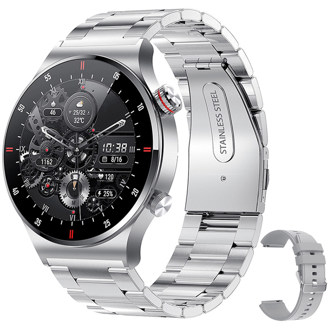 Wearable Devices Sport Fitness Tracker Android Ios Stainless Steel QW33 Smart Watch for Men
