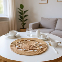 Tapis rond isolant en corde de coton tressé, dessous de verre antidérapant en paille tressée pour tasses à thé, style moderne et minimaliste pour la cuisine