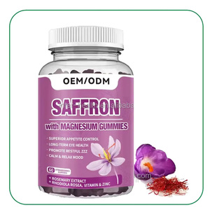 Ausreson OEM Azafrán Magnesio Gummies Sueño Alivio del estrés Suplemento de apoyo al estado de ánimo Extracto de goma de azafrán orgánico Azafrán Gummies - Product Image 1