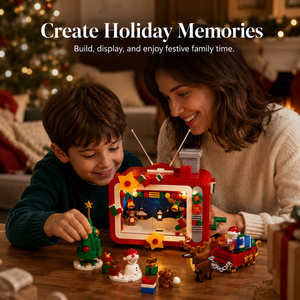 Ensemble de blocs de construction <span class=keywords><strong>LED</strong></span> rétro <span class=keywords><strong>TV</strong></span> de Noël 626 pièces, modèle de scène lumineuse pour les fêtes, jouet pour enfants, décoration festive pour la maison, cadeau en gros - Product Image 2