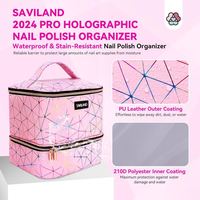 Échantillon Gratuit : Trousse de Manucure Détachable pour Vernis à Ongles, Sac de Voyage Portable Double Couche pour Vernis et Maquillage avec 2 Pochettes Amovibles