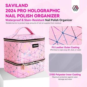 Échantillon Gratuit : Trousse de Manucure Détachable pour Vernis à Ongles, Sac de Voyage Portable Double Couche pour Vernis et Maquillage avec 2 Pochettes Amovibles - Product Image 4
