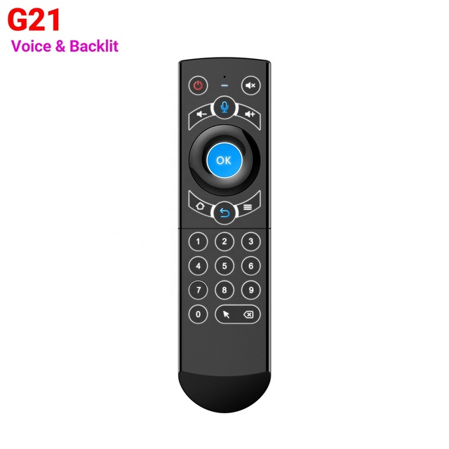 G21 Air Mouse Voice Remote Control with Backlit 2.4G Wireless Gyroscope IR Learning for Android Media Player X96 HK1 H96