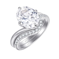 Ensemble de bagues tendance pour femmes en argent sterling S925, inspiré des créateurs, avec zircon de 5 carats, bijoux haut de gamme