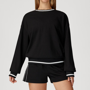 Felpe Pullover a maniche lunghe da donna con cappuccio camicie a girocollo abiti autunnali da ragazza per adolescenti <span class=keywords><strong>vestiti</strong></span> invernali - Product Image 2