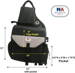 Échantillon gratuit Sac de selle équestre rembourré réfléchissant avec poches et porte-bouteille d'eau, durable - Product Image 6