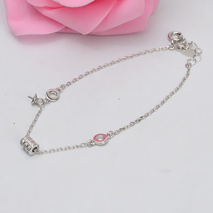 สร้อยข้อมือเงินแท้ S925 สไตล์ยุโรป-อเมริกัน สำหรับผู้หญิง ดีไซน์ใหม่ DIY วงกลมแบบเกาหลี พร้อมตัวเว้นระยะ - Product Image 5