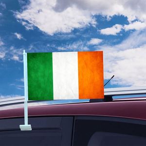 Drapeau de voiture irlandais, drapeau national IE de l'Irlande, drapeau automobile avec clip de fenêtre, drapeaux de voiture décoratifs Bagetu - Product Image 6