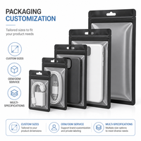 Sac de rangement transparent étanche avec fermeture éclair pour téléphone portable et accessoires – Pochette de protection en plastique transparent avec fermeture à glissière