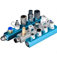 Bloc de distribution pneumatique en alliage d'aluminium, connecteur rapide, type C, autobloquant, distributeur de ligne d'air, 2/3/4/5 voies, couplage multiple