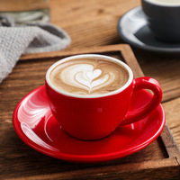 Ensemble de tasses à expresso en céramique colorées, modèle minimaliste standard américain, italien, européen, épaissi, T70 75ml