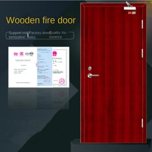 Porte coupe-feu double pour école moderne porte en fer ignifuge de sécurité en gros fenêtre en bois massif moustiquaire en fibre de verre acier fini pour atelier - Product Image 3