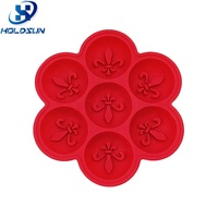 Moule à glaçons 3D à 7 cavités, couleur personnalisée, facile à démouler, résistant à la chaleur, sans BPA, en silicone rond, pour biscuits, bonbons, chocolat