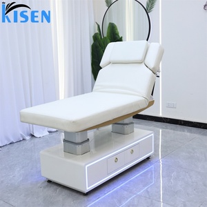 KISEN White Massage Beauty Bed Electric Lifting Tilting Reclining Facial Spa Beauty Facial Aesthetic Salon Cosmetic Bed Chair - Product Image 2