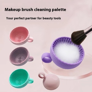 Makeup Brush Cleaner Folding Powder Puff Cleaning Bowl Cosmetic Eyeshadow Brush Clean Mat Silicone Scrubber Box Portable Outdoor - Product Image 3
