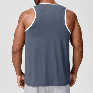 メンズ速乾性通気性ポリエステルスポーツフィットネスベストアウトドアランニングレジャースポーツノースリーブトップ広東省製 - Product Image 2