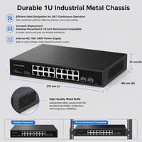 Commutateur réseau multi-Gigabit 16 ports 2,5 Gbit/s avec 2 emplacements SFP+ 10 Gbit/s, boîtier métallique 1U pour NAS, point d'accès Wi-Fi 6 et PC