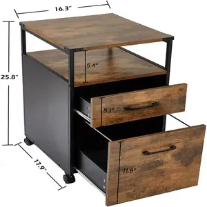 脚轮家用办公家具抽屉带储物柜钢架工厂售价OEM金属木质文件柜